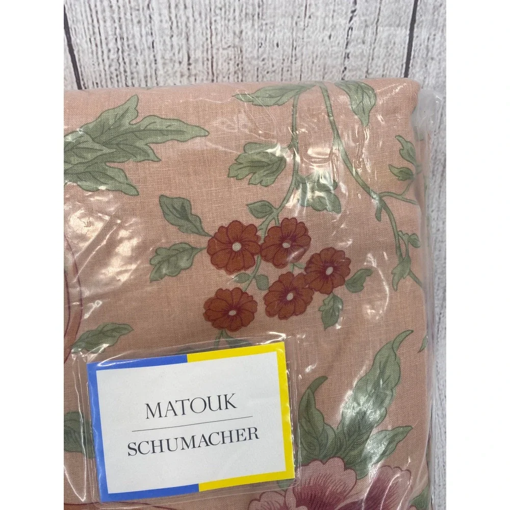 Matouk Schumacher Simone Duvet Full/Queen Apricot Floral 100% Linen Luxury